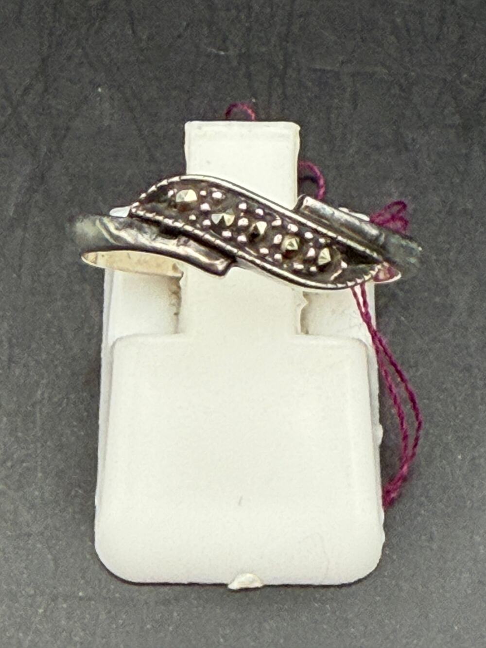 Vintage "NEW" Sterling Silver Ring with Marcasite stones size 7